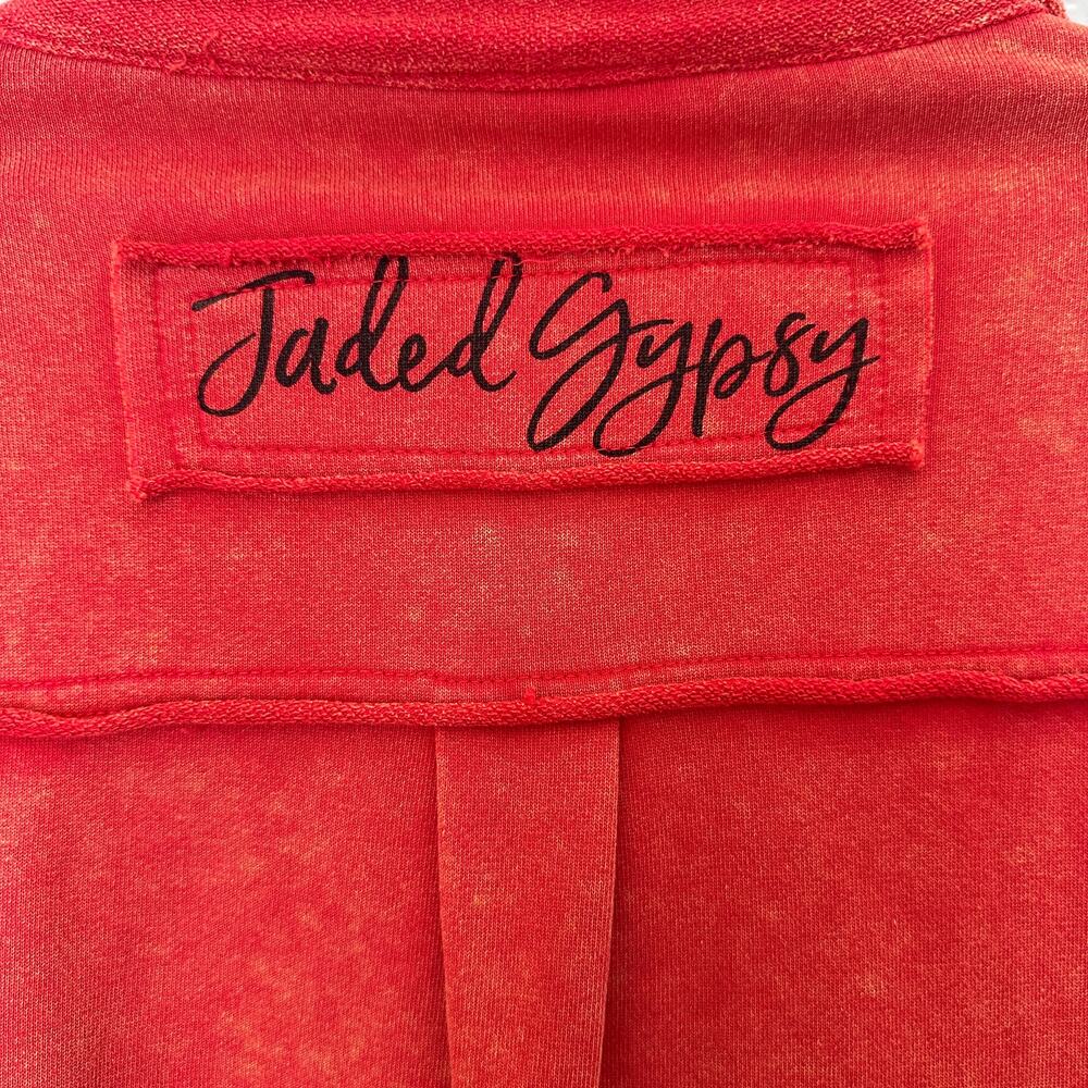 Faded Gypsy Rust Cotton Button Up Sweatshirt Shac… - image 3